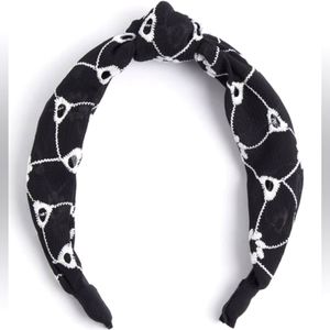 Torrid Embroidered Black and White Headband